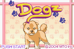 Dogz title screen for GameBoy Advance
